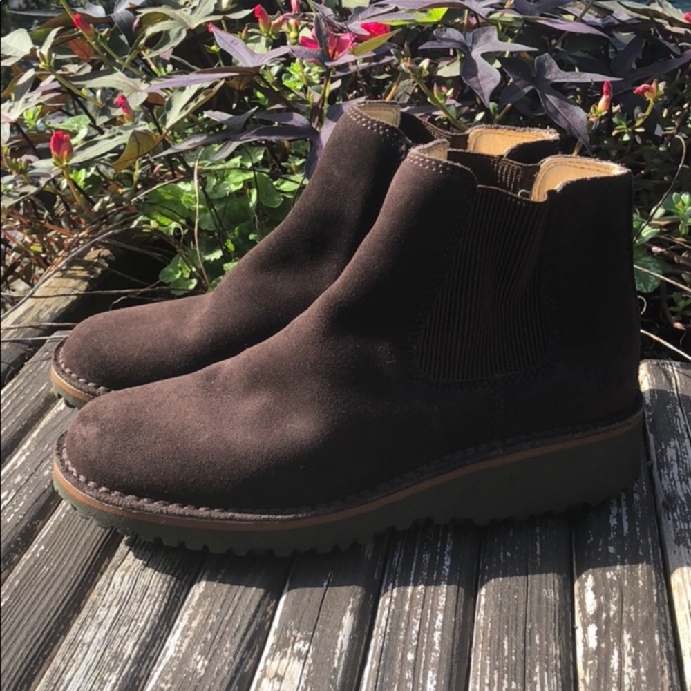 Frye Pitstop Chelsea suede brown boot sz 9
